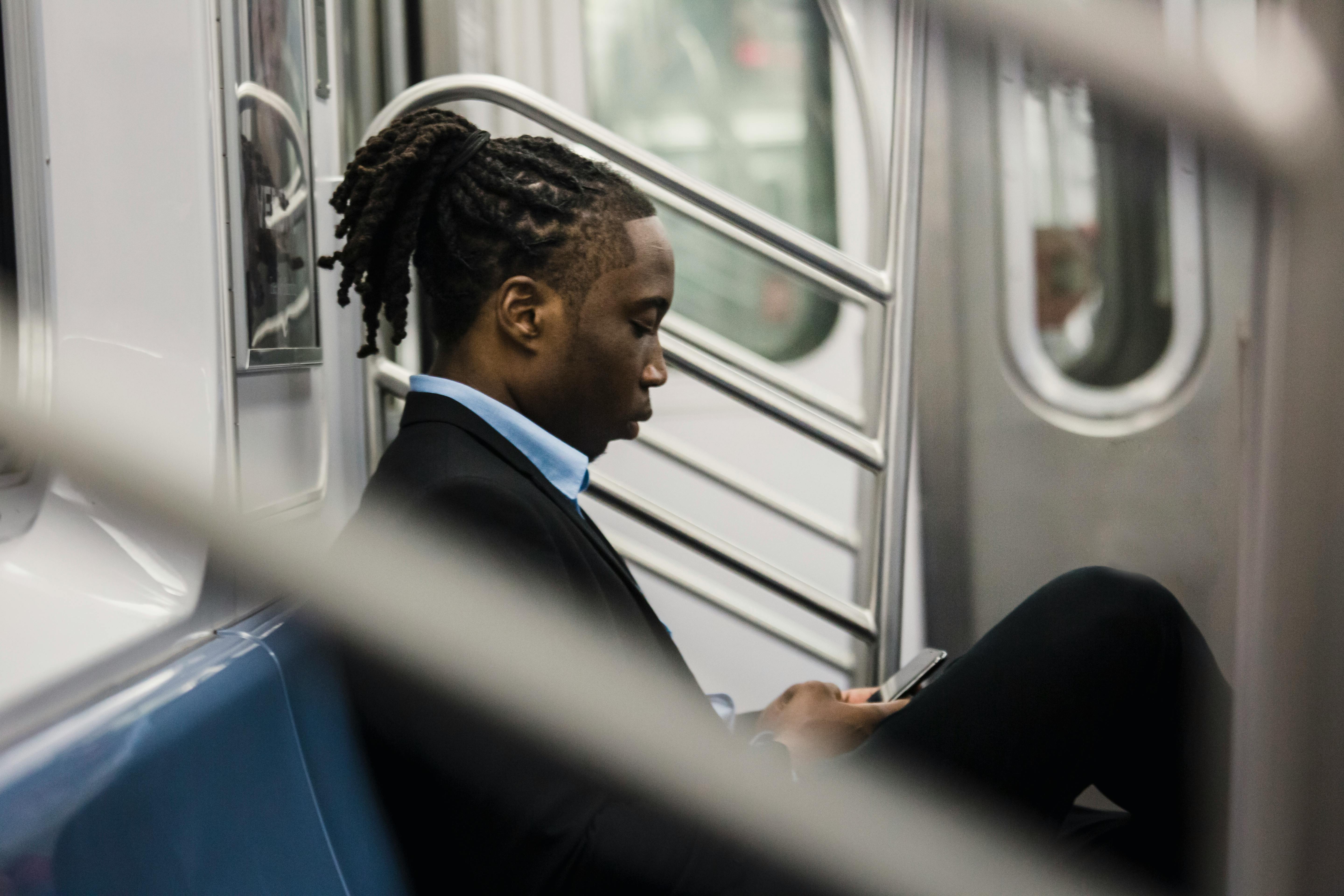 Riding the Subway picture on a smart phone