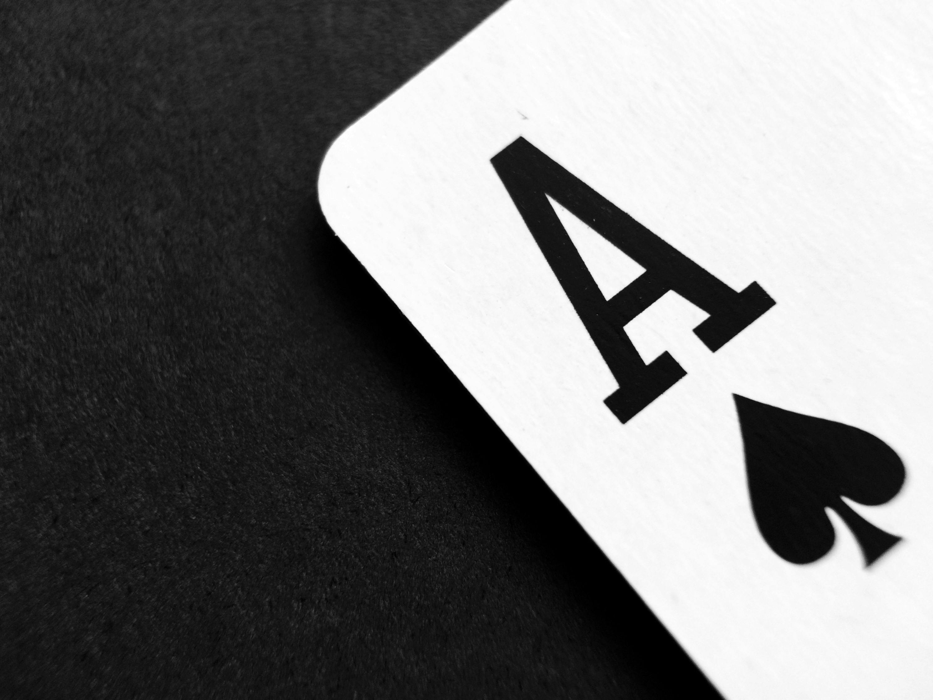 The evolution of online gaming - close up on corner of ace of spades